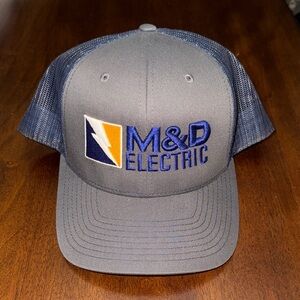 M&D Electric Gray and Blue Cap Richardson Mesh Backing Blue Collar New